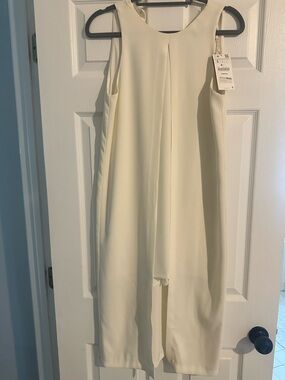 Zara Cream Cape Sleeveless Dress